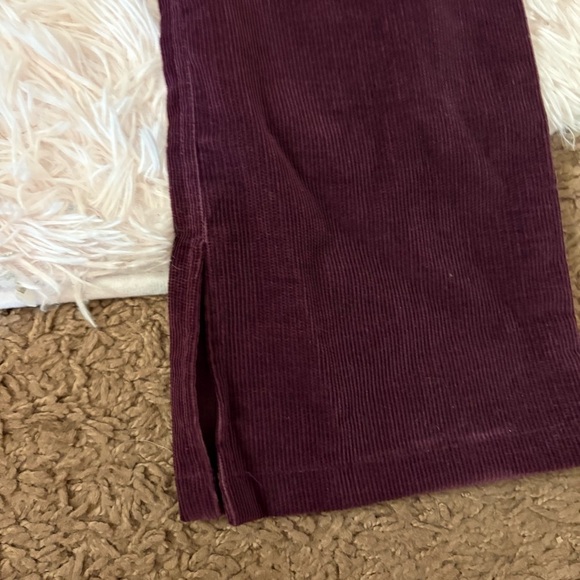 Paige Novick Burgundy Corduroy Pants NEW Sz 2 Ruffle Butt Bootcut Wide Leg - Picture 3 of 5